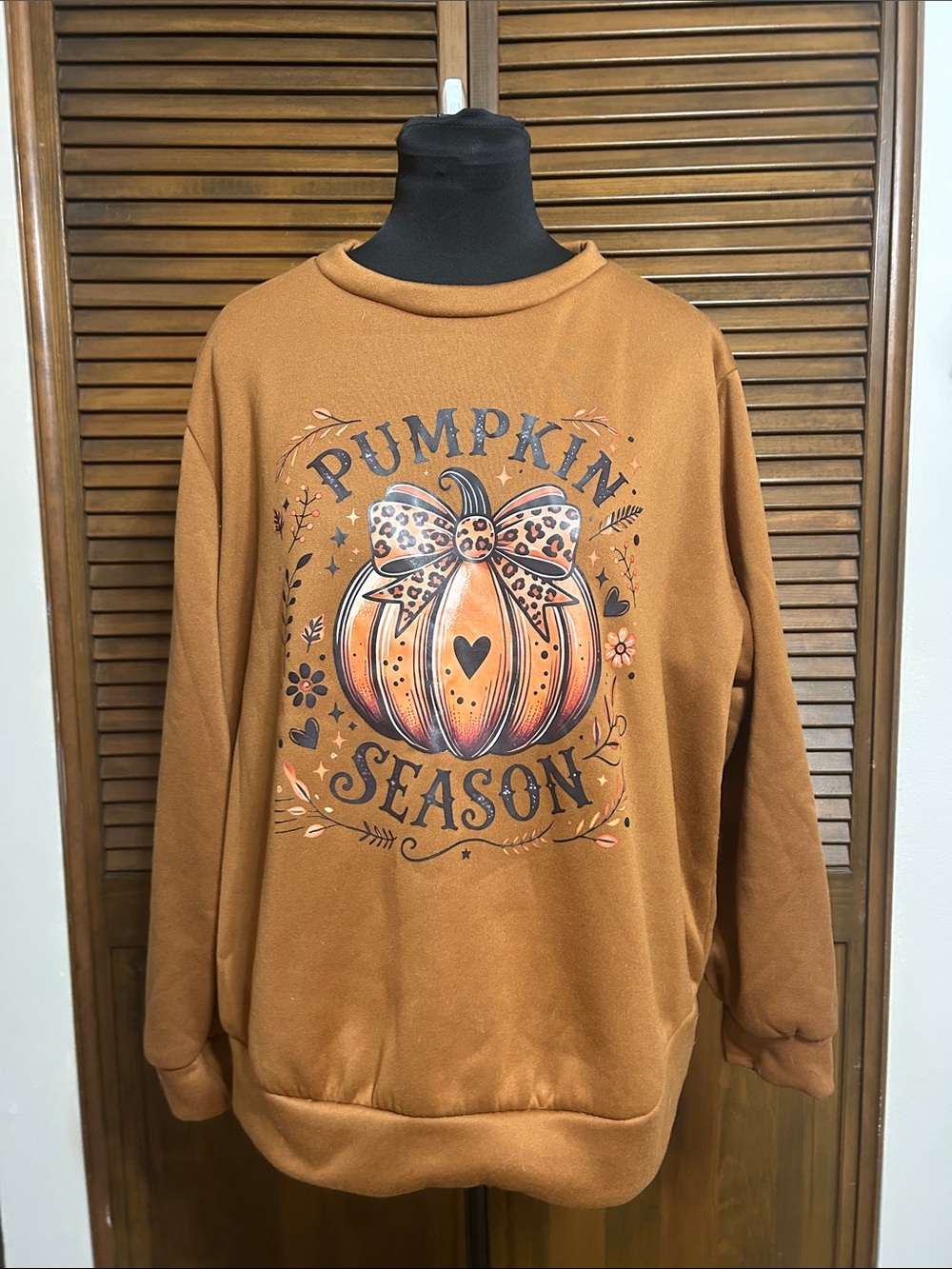 Women's 'Pumpkin Season' Graphic Long Sleeve Rust Sweatshirt Shein Curve 2XL